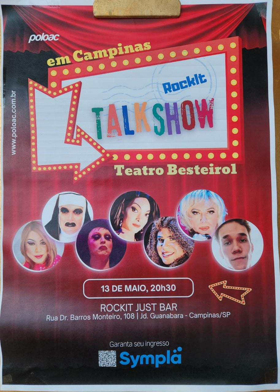 RockIt Pé na Estrada apresenta talk show do Teatro Besteirol, neste sábado, 13 de maio