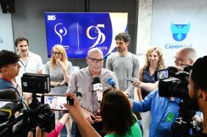 O prefeito Dario Saadi em entrevista durante o lancamento da temporada 2024 da Sinfonica