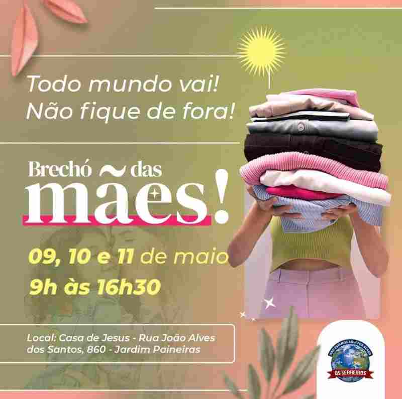 Casa de Jesus promove Brechó das Mães dos dias 9 a 11 de maio