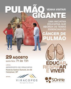 Cartaz de divulgacao da Campanha de Conscientizacao sobre Cancer de Pulmao