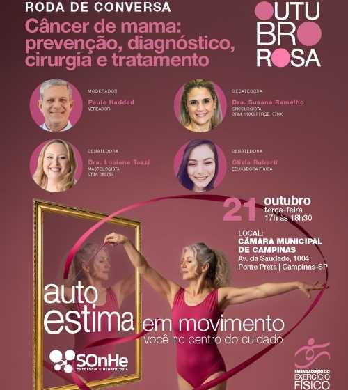 Outubro Rosa Grupo SoNhe Cartaz de divulgacao